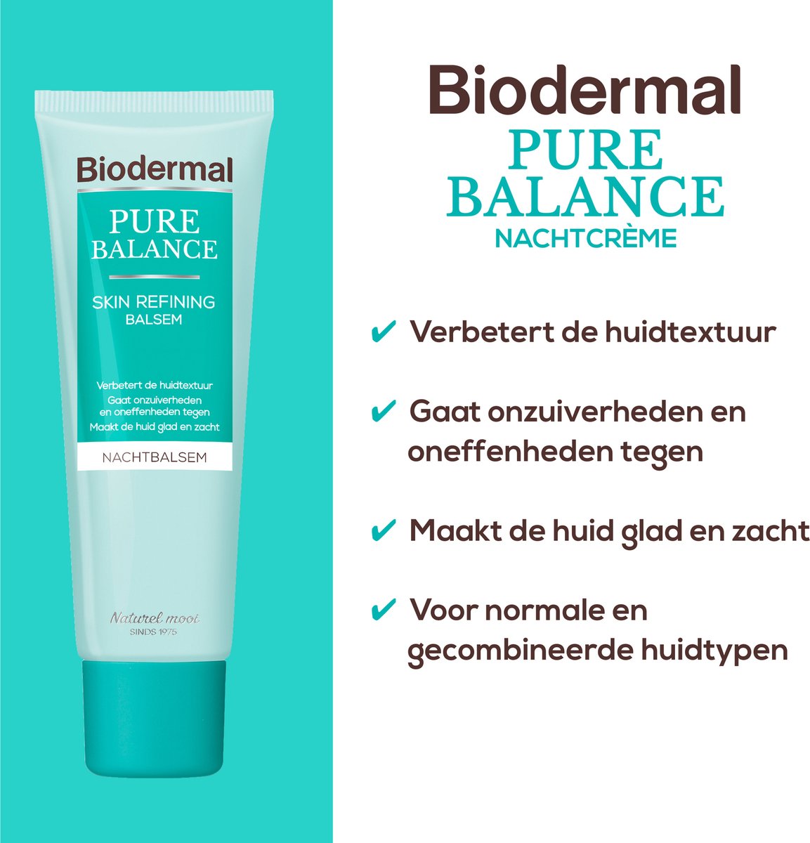 Biodermal Pure Balance Skin Refining Balsem Nachtcreme - Nachtcreme met hyaluronzuur - Bij onzuiverheden en oneffenheden - 50ml