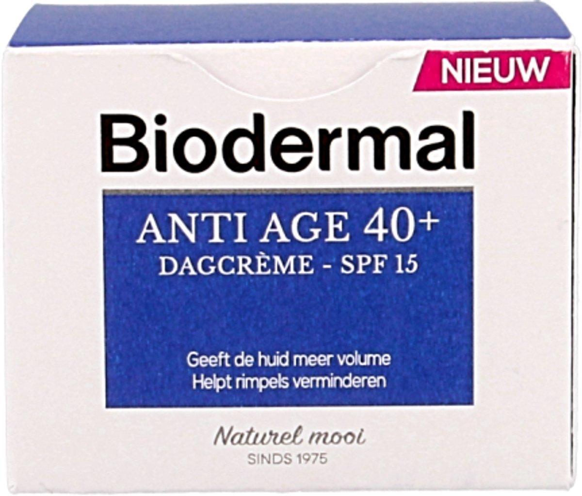 Biodermal Anti Age dagcrème 40+ - Dagcrème met hyaluronzuur en vitamine C - met SPF15 - anti rimpel creme vrouwen - 50ml
