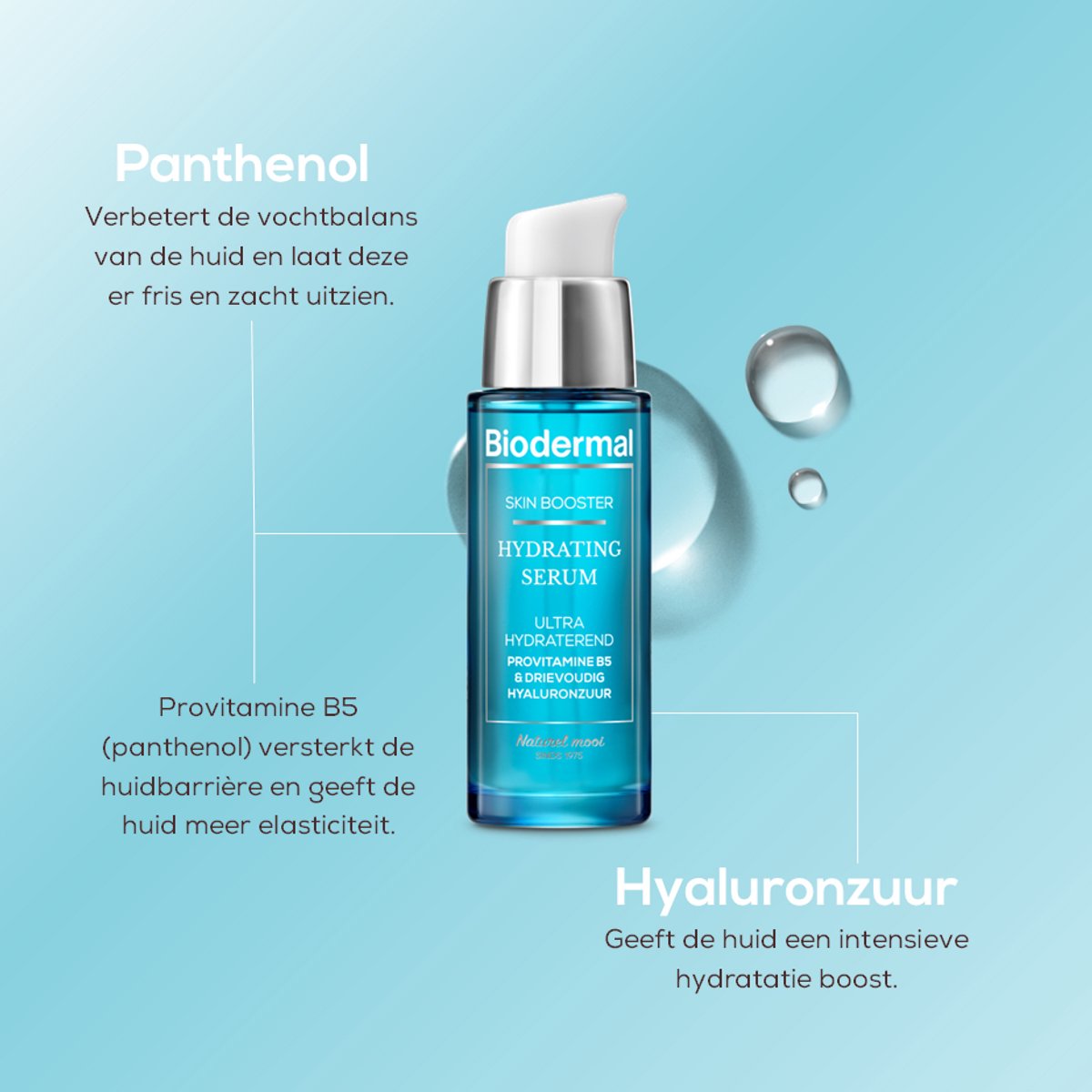 Biodermal Skin Booster Hydrating serum – Ultra hydraterend, Hydrateert zeer intensief en langdurig met hyaluronzuur en Vitamine B - Hyaluronzuur serum 30ml
