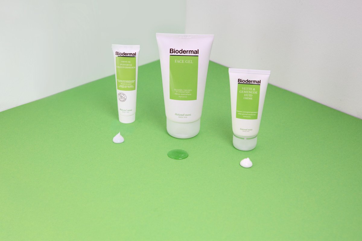Biodermal Dagcreme Vette & Gemengde Huid - 50ml - Helpt glimmen voorkomen