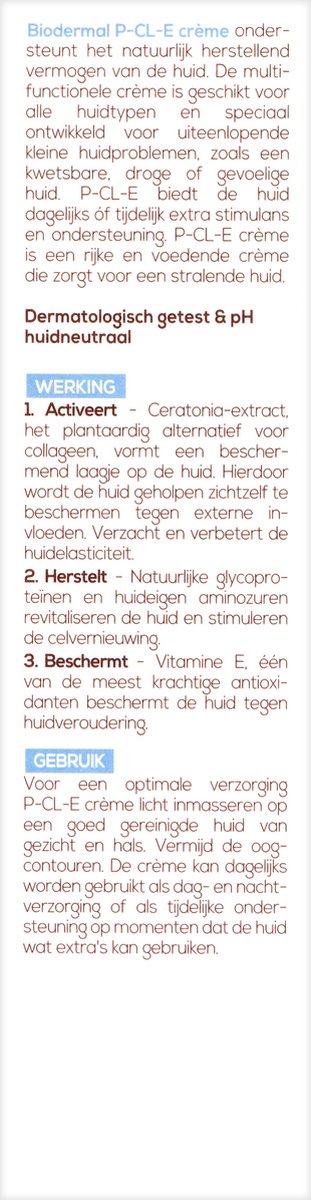 Biodermal P-CL-E Creme - Dagcreme - en nachtcrème met glycerine - gezichtsverzorging ondersteunt natuurlijk herstel van de droge huid - droge huid gezichtscreme - 100ml