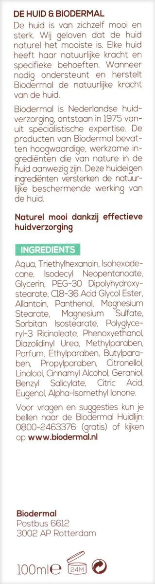 Biodermal Dagcreme -en Nachtcrème - Hydraterend en voedend - Gezichtsverzorging - 100 ml
