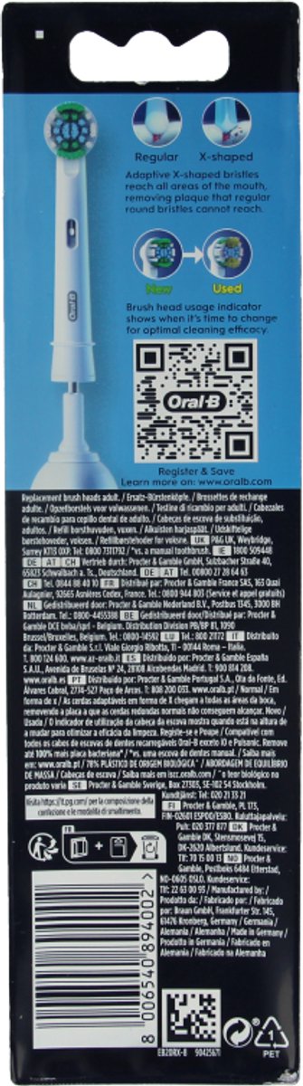 Oral B PRO Precision Clean Opzetborstels Wit | 8 stuks