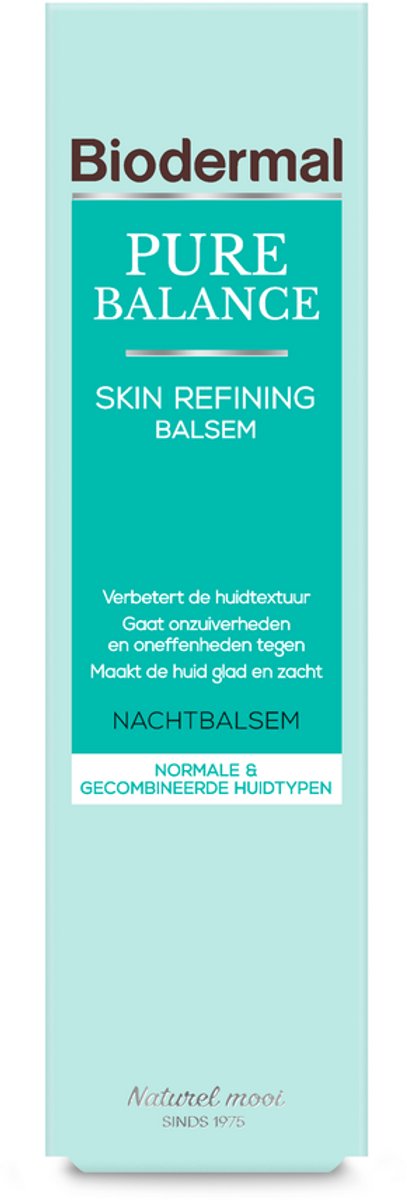 Biodermal Pure Balance Skin Refining Balsem Nachtcreme - Nachtcreme met hyaluronzuur - Bij onzuiverheden en oneffenheden - 50ml