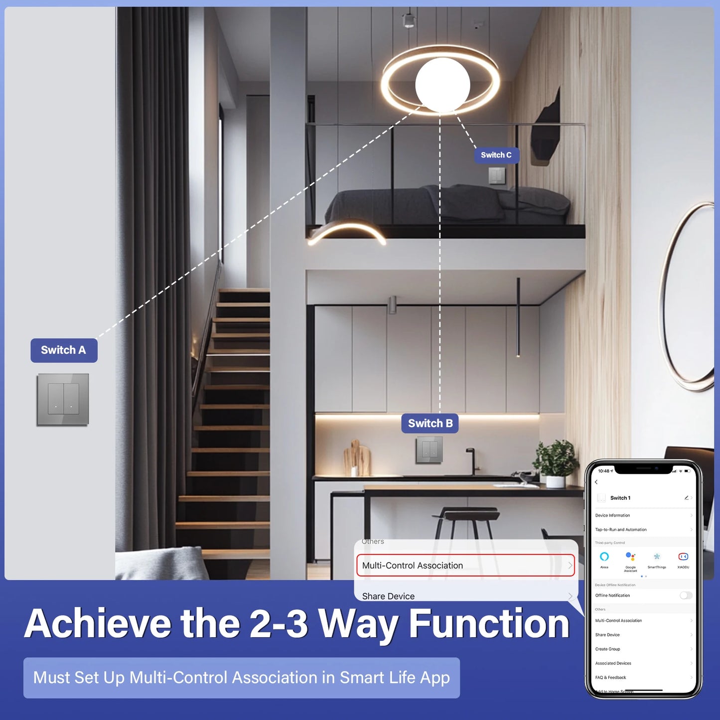 BSEED 1/2/3/4Gang 2Way Zigbee Light Switch Smart Click Button Switch Glass Panel Tuya Smart Life Alexa Voice Control 3 Colors