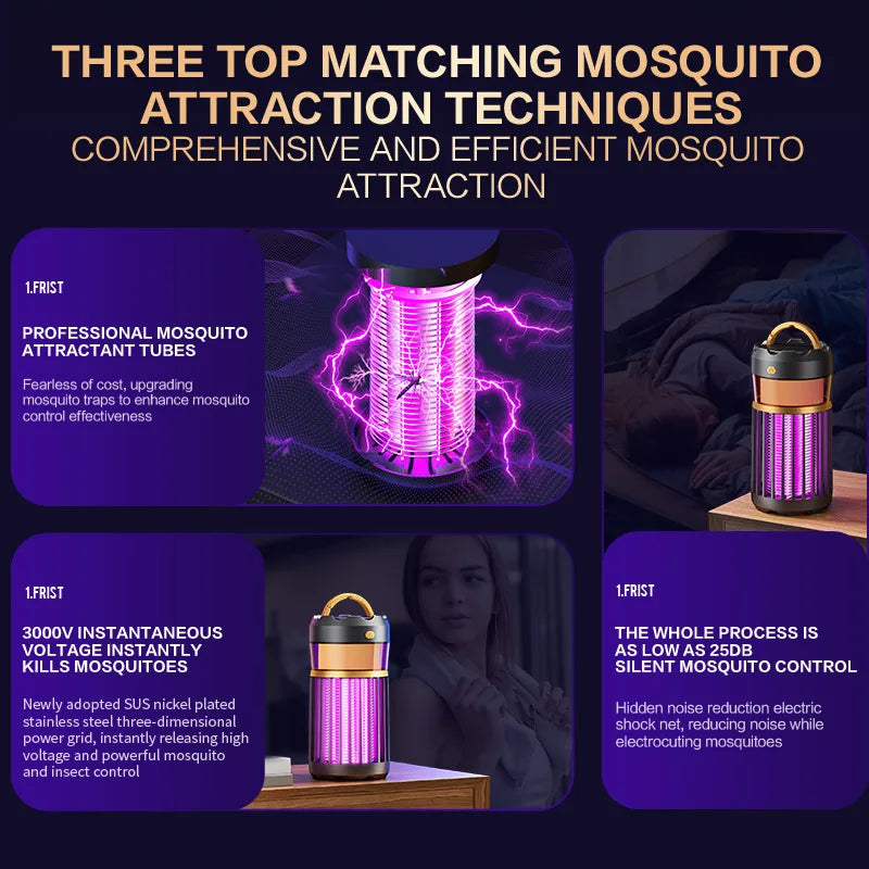 Xiaomi New 3-in-1 Mosquito Killer Lamp Camping Lighting Outdoor Home Night Light Usb Plug In Electric Shock Mosquito Killer Lamp