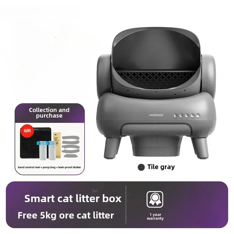 2025 EU intelligent fully automatic cat litter box open electric cleaning cat toilet oversized poop shovel cat supplies