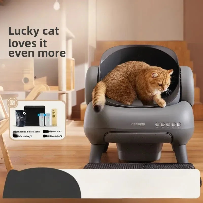 2025 EU intelligent fully automatic cat litter box open electric cleaning cat toilet oversized poop shovel cat supplies