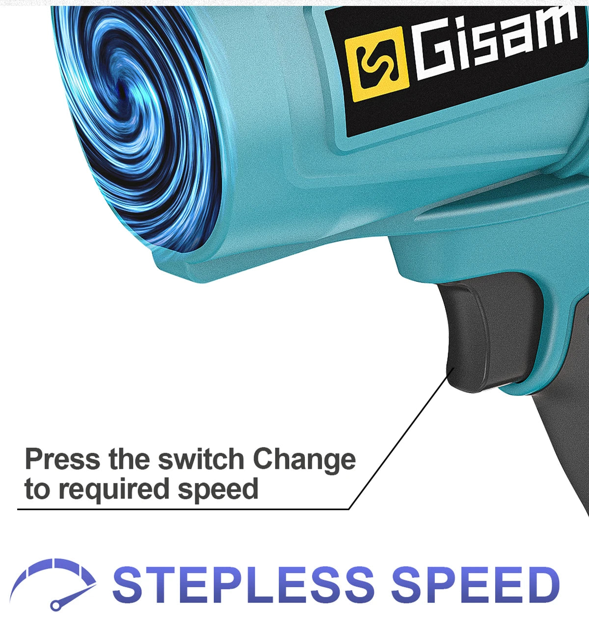 Gisam 200M/S Brushless Turbo Jet Fan 1500W Cordless Electric Air Blower Violent Handheld Power Tool for Makita 18V Battery Pin