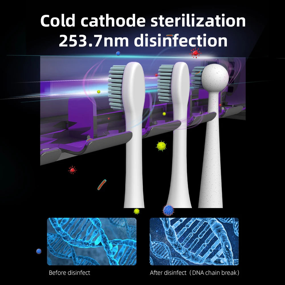 UV Toothbrush Holder Rechargeable Fast Drying Toothbrush Razor Storage Sterilizer With LED Display Bathroom Accessories