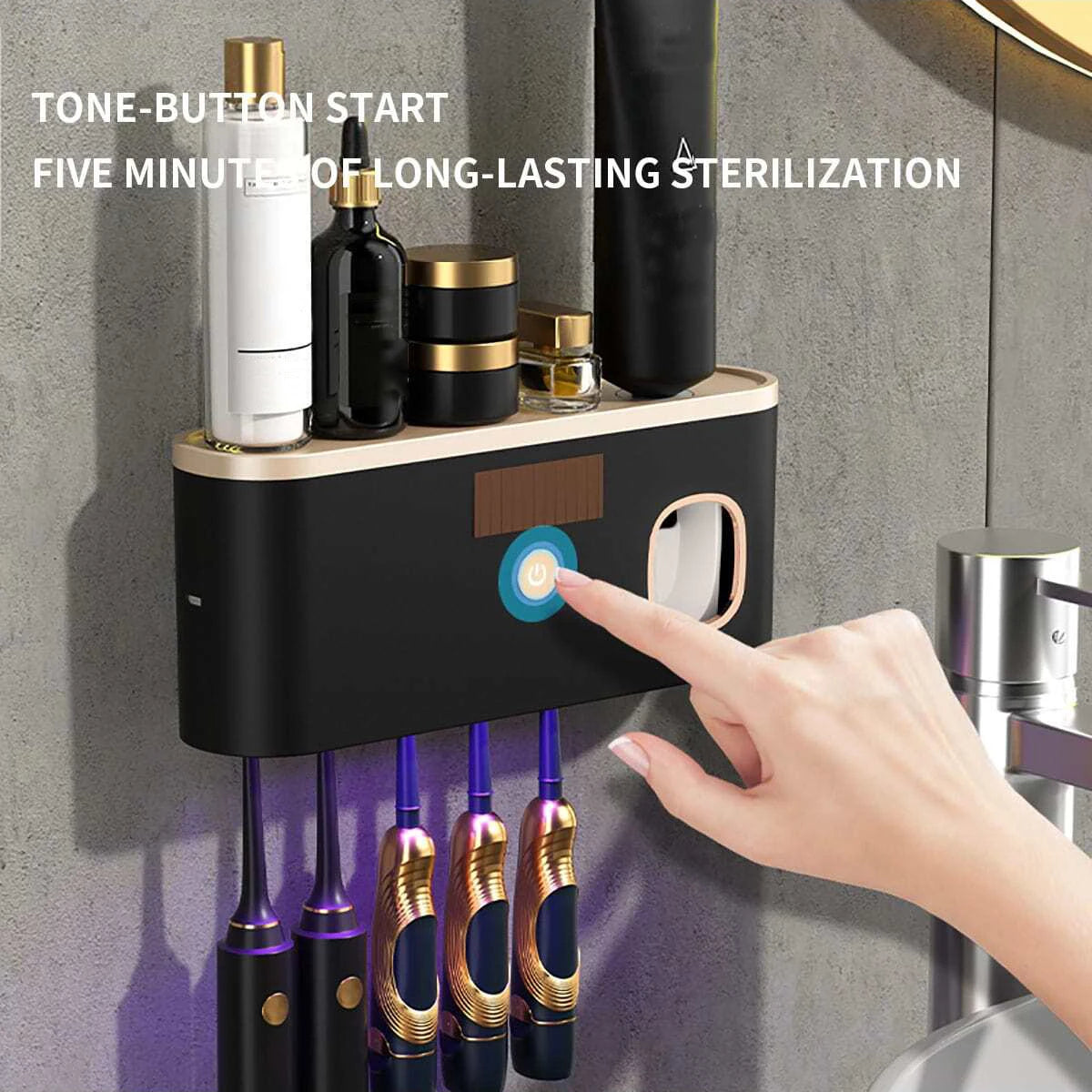 1PC Intelligent Toothbrush Disinfectant, Rechargeable, Dry, Two in One Disinfectant Toothbrush Holder, UV Sterilization