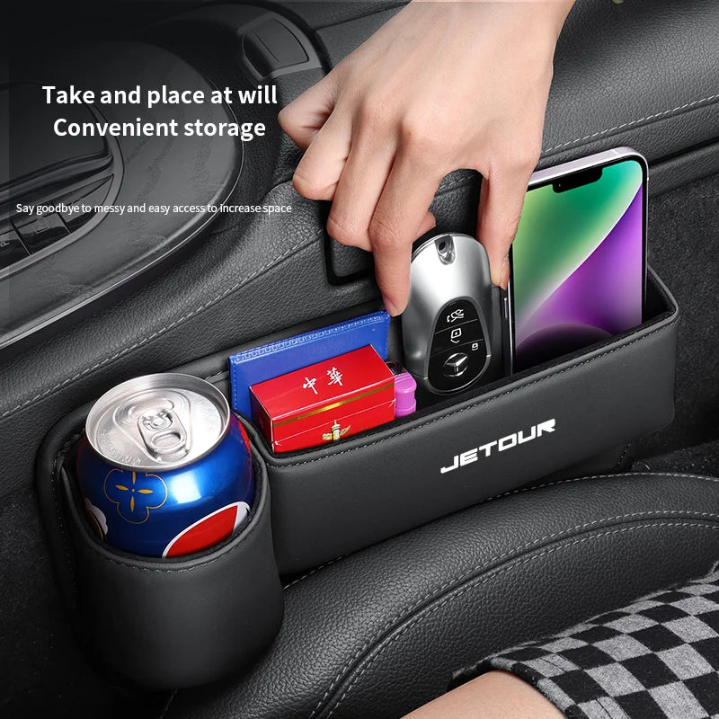 Car Storage And Finishing Leather Seat Gap Storage Box For Chery Jetour X70 X70SM X90 X95 DASHING i-DM T2T3 Auto Storage Box