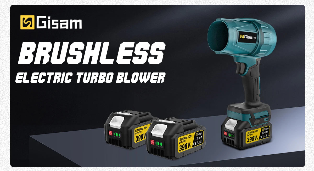 Gisam 200M/S Brushless Turbo Jet Fan 1500W Cordless Electric Air Blower Violent Handheld Power Tool for Makita 18V Battery Pin