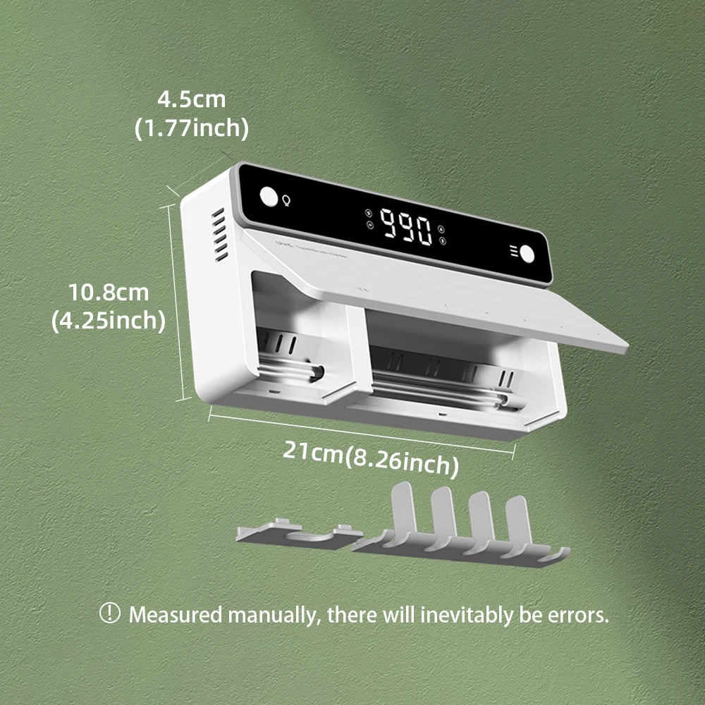 UV Toothbrush Holder Rechargeable Fast Drying Toothbrush Razor Storage Sterilizer With LED Display Bathroom Accessories