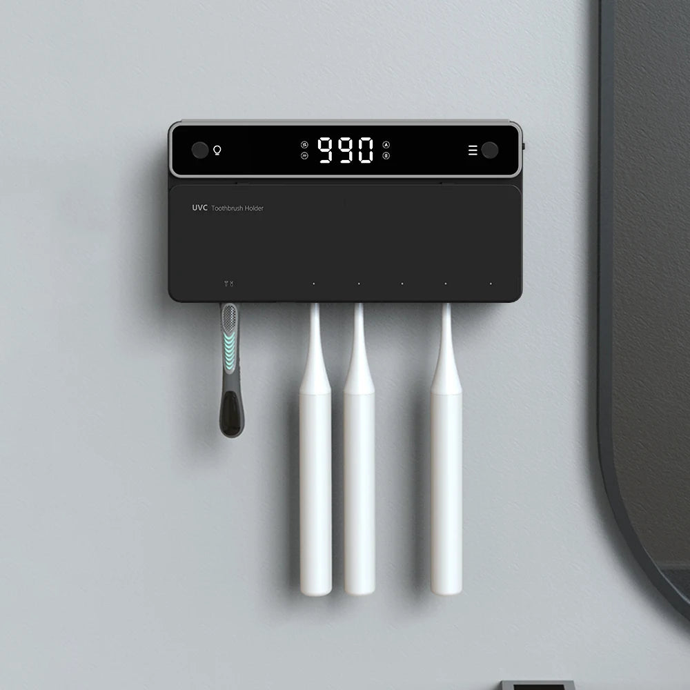 UV Toothbrush Holder Rechargeable Fast Drying Toothbrush Razor Storage Sterilizer With LED Display Bathroom Accessories