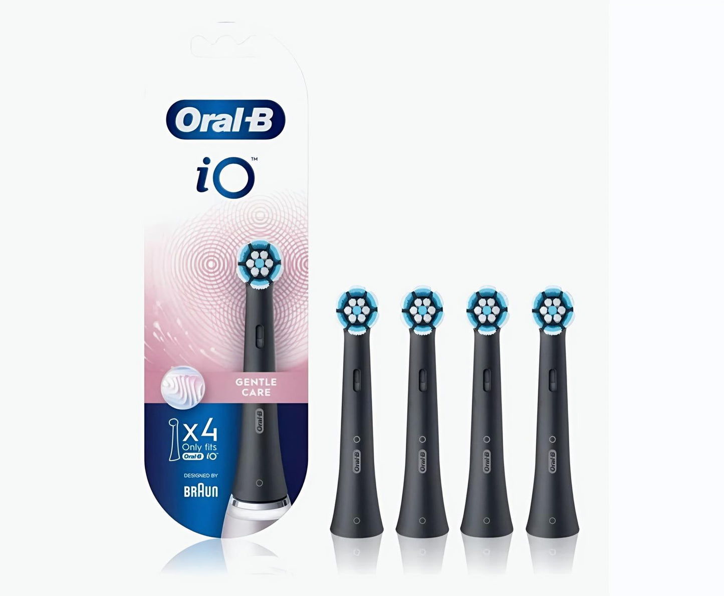 Oral B iO Gentle Care Opzetborstels – Zwart | 4 stuks
