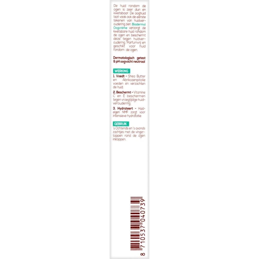 Biodermal Oogcrème - Beschermt tegen huidveroudering - 15ml