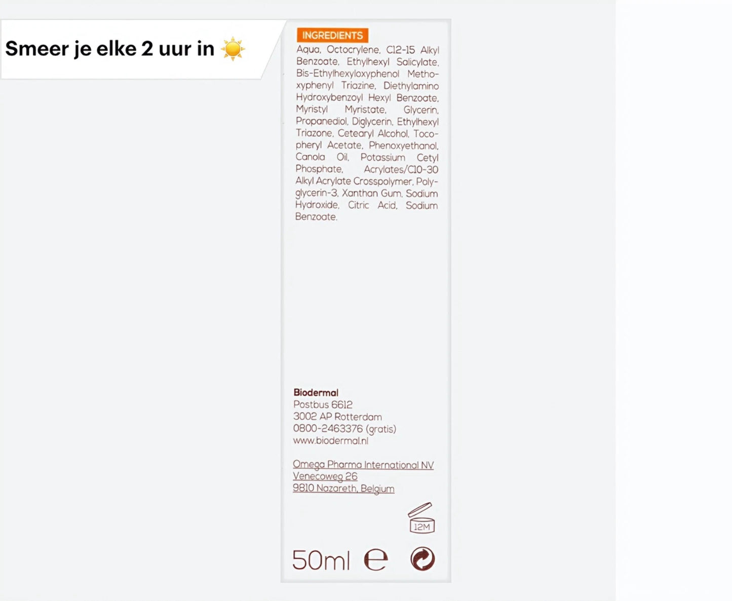 Biodermal Zonnecreme voor de Gevoelige huid - SPF 30 - 50ml - Zonnecreme voor het gezicht