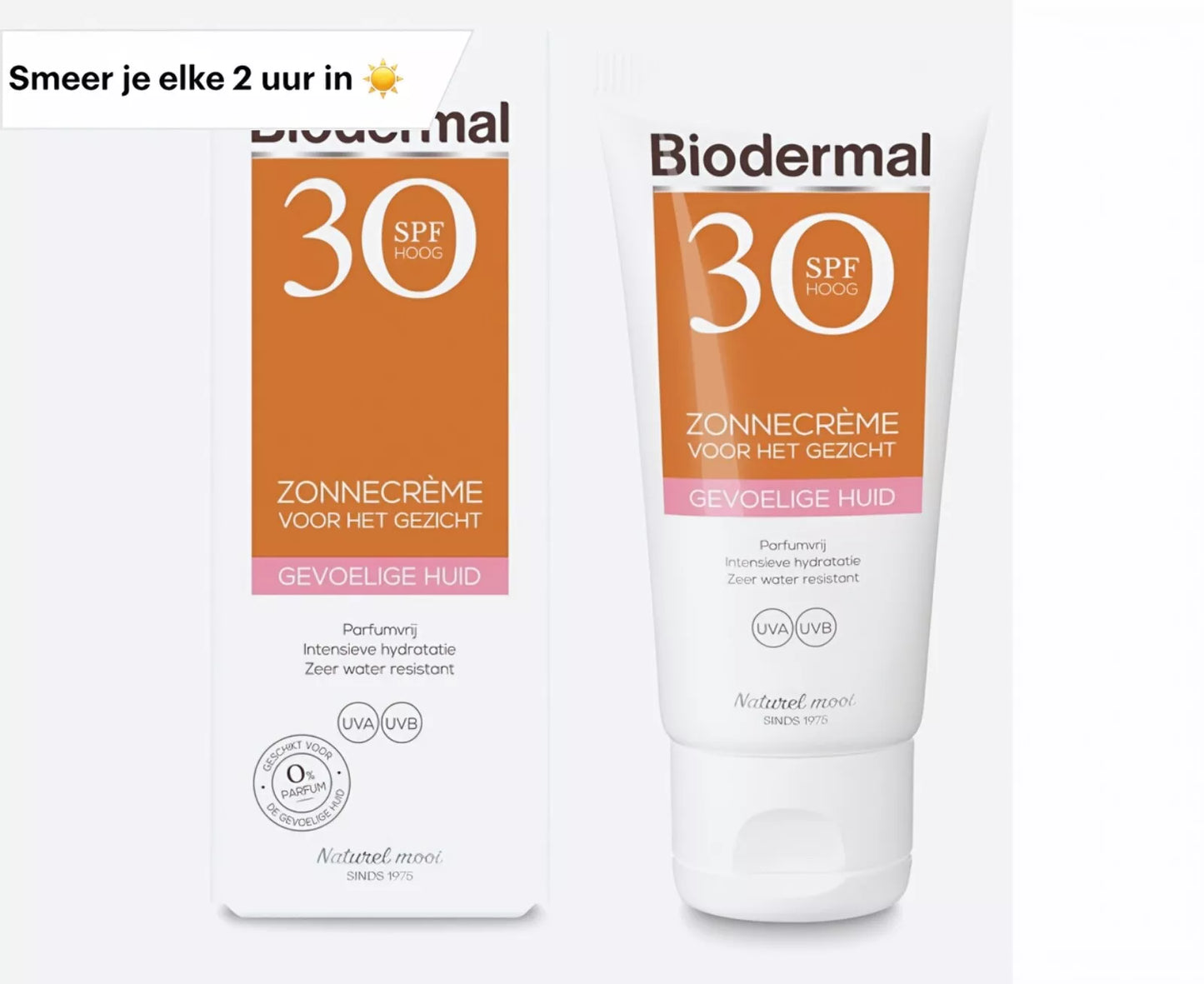 Biodermal Zonnecreme voor de Gevoelige huid - SPF 30 - 50ml - Zonnecreme voor het gezicht