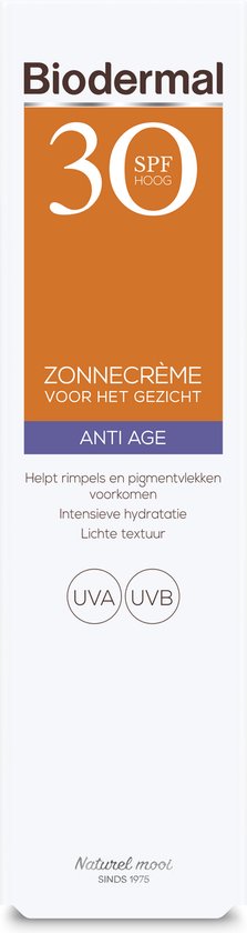 Biodermal Zonnebrand - Anti Age Zonnecrème voor het gezicht - SPF 30 - 40ml