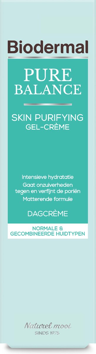 Biodermal Pure Balance Dagcrème Skin Purifying Gel-Crème - Dagcreme met hyaluronzuur, speciaal voor volwassen huid met onzuiverheden en oneffenheden - 50ml