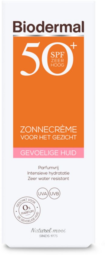 Biodermal Zonnebrand voor de Gevoelige huid - SPF 50 - Zonnebrand voor het gezicht - 50ml