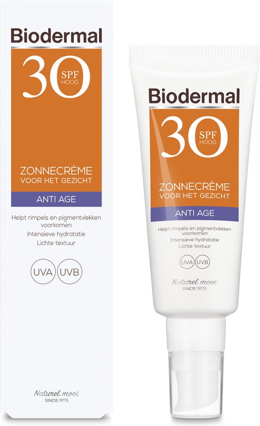 Biodermal Zonnebrand - Anti Age Zonnecrème voor het gezicht - SPF 30 - 40ml
