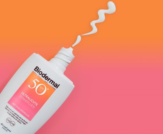 Biodermal Ultralichte Zonnefluide - Zonnebrand met SPF50+ - met hyaluronzuur - Zonnebrand gezicht