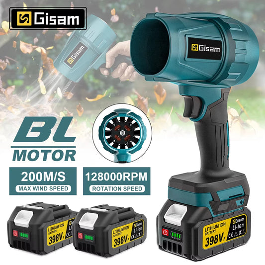 Gisam 200M/S Brushless Turbo Jet Fan 1500W Cordless Electric Air Blower Violent Handheld Power Tool for Makita 18V Battery Pin