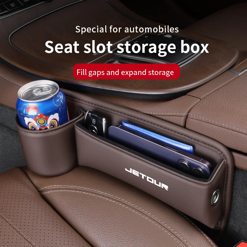 Car Storage And Finishing Leather Seat Gap Storage Box For Chery Jetour X70 X70SM X90 X95 DASHING i-DM T2T3 Auto Storage Box