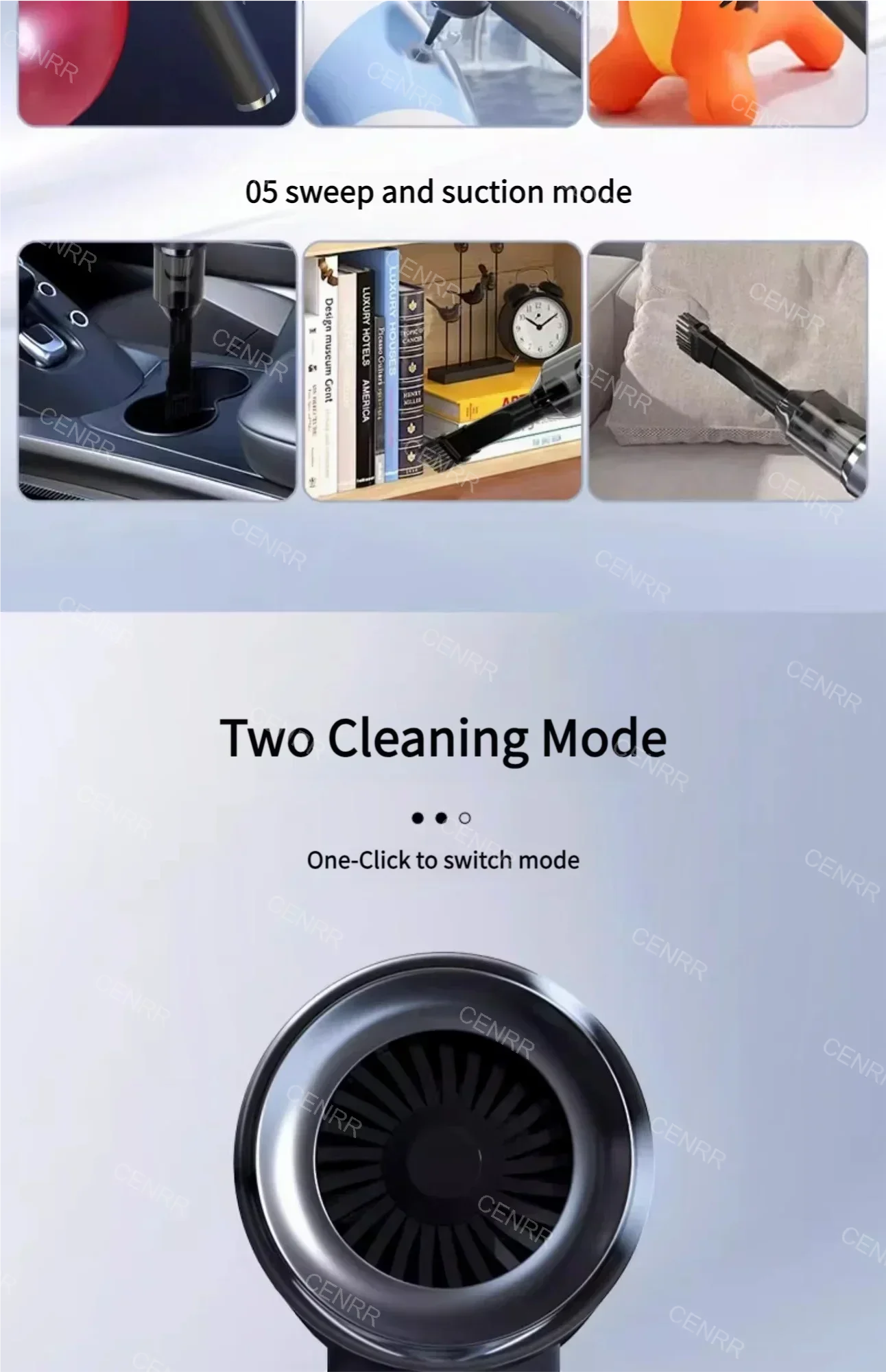 CENRR 210000PA Mini Car Vacuum Cleaner Wireless Powerful Vacuum Car Cleaner Handheld Portable Vacuum Cleaner Cleaning Machine