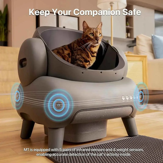 2025 EU intelligent fully automatic cat litter box open electric cleaning cat toilet oversized poop shovel cat supplies
