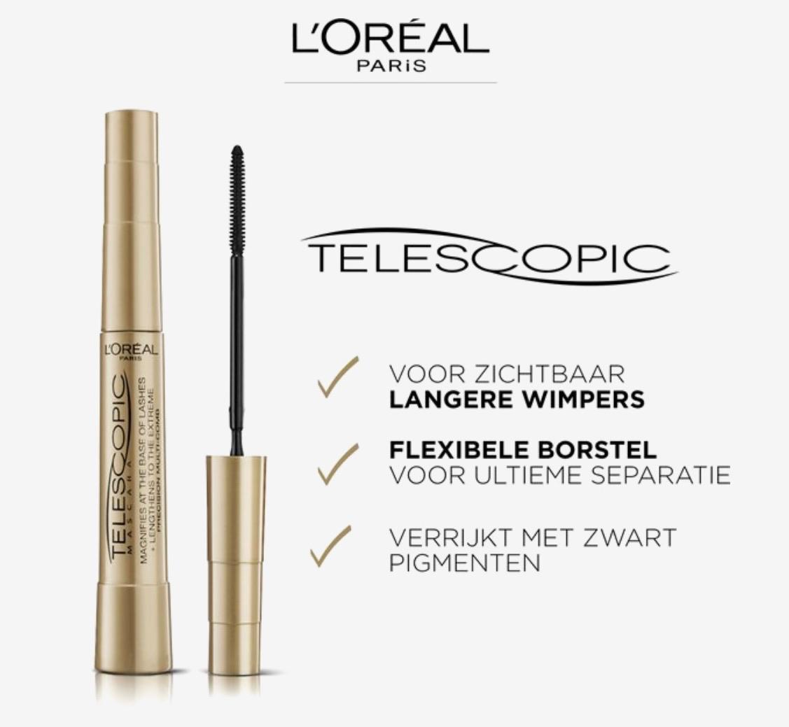 L’Oréal Paris Telescopic Mascara - Lengte mascara voor zichtbaar langere wimpers - Volume zonder klontjes - Zwart - 8ml
